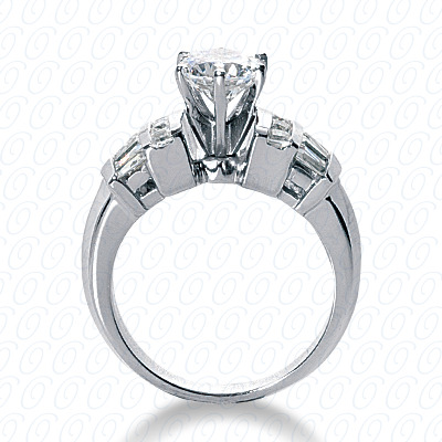 14 Karat White Gold  Cut Diamond Unique Engagement Ring 