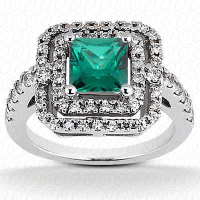 14 Karat White Gold  Cut Diamond Unique Engagement Ring 