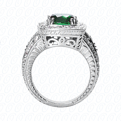 14 Karat White Gold  Cut Diamond Unique Engagement Ring 