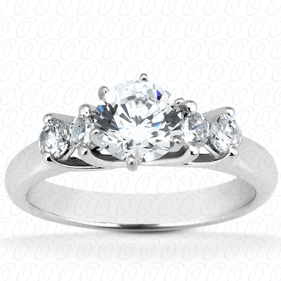14 Karat White Gold  Cut Diamond Unique Engagement Ring 