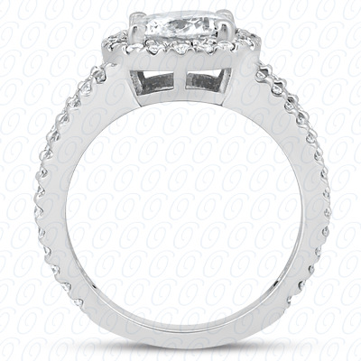 14 Karat White Gold  Cut Diamond Unique Engagement Ring 
