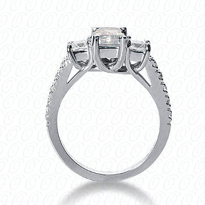 14 Karat White Gold  Cut Diamond Unique Engagement Ring 