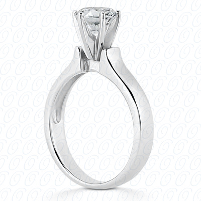 14 Karat White Gold  Cut Diamond Unique Engagement Ring 