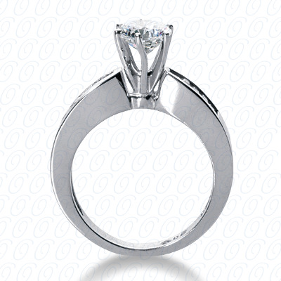 14 Karat White Gold  Cut Diamond Unique Engagement Ring 