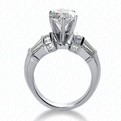14 Karat White Gold  Cut Diamond Unique Engagement Ring 