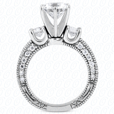 14 Karat White Gold  Cut Diamond Unique Engagement Ring 