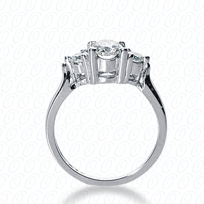 14 Karat White Gold  Cut Diamond Unique Engagement Ring 