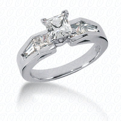 14 Karat White Gold  Cut Diamond Unique Engagement Ring 