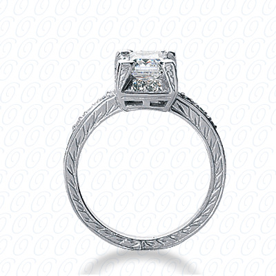 14 Karat White Gold  Cut Diamond Unique Engagement Ring 