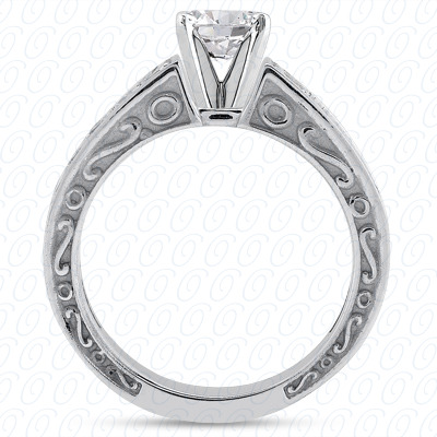 14 Karat White Gold  Cut Diamond Unique Engagement Ring 