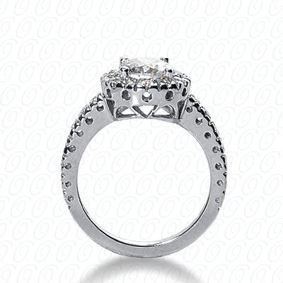 14 Karat White Gold  Cut Diamond Unique Engagement Ring 
