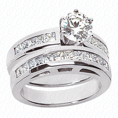 14 Karat White Gold  Cut Diamond Unique Engagement Ring 