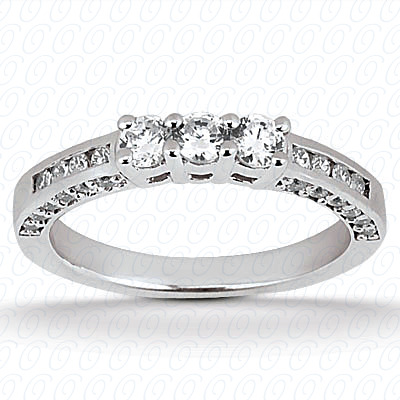 14 Karat White Gold  Cut Diamond Unique Engagement Ring 