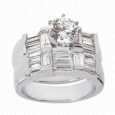 14 Karat White Gold  Cut Diamond Unique Engagement Ring 