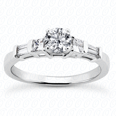 14 Karat White Gold  Cut Diamond Unique Engagement Ring 