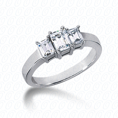 14 Karat White Gold  Cut Diamond Unique Engagement Ring 