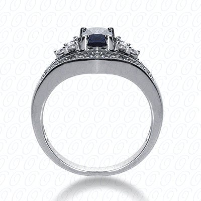 14 Karat White Gold  Cut Diamond Unique Engagement Ring 