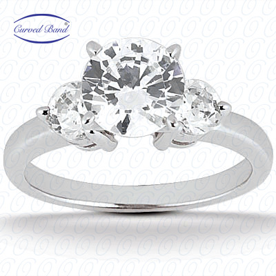 14 Karat White Gold  Cut Diamond Unique Engagement Ring 