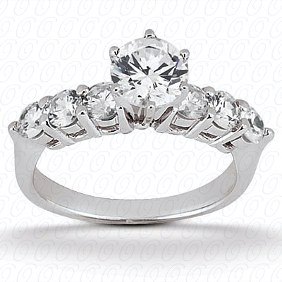14 Karat White Gold  Cut Diamond Unique Engagement Ring 