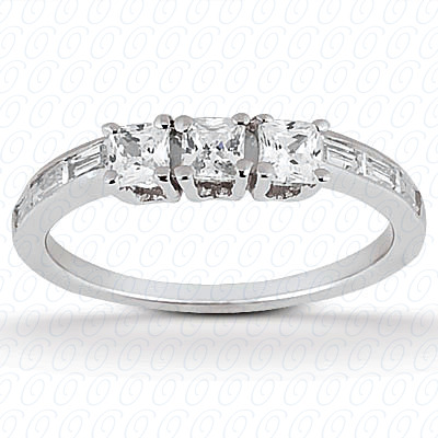 14 Karat White Gold  Cut Diamond Unique Engagement Ring 