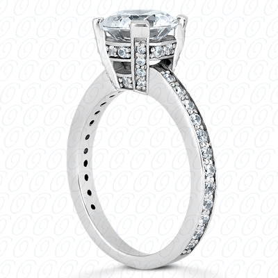 14 Karat White Gold  Cut Diamond Unique Engagement Ring 
