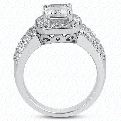 14 Karat White Gold  Cut Diamond Unique Engagement Ring 
