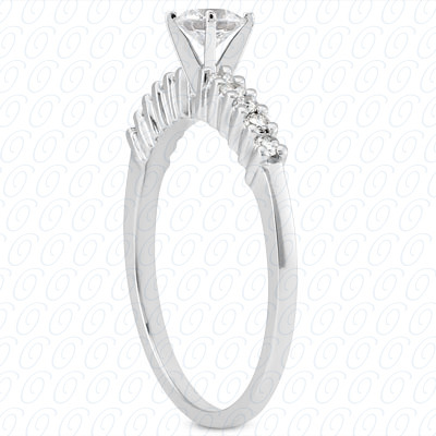 14 Karat White Gold  Cut Diamond Unique Engagement Ring 