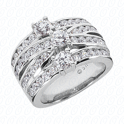 14 Karat White Gold  Cut Diamond Unique Engagement Ring 