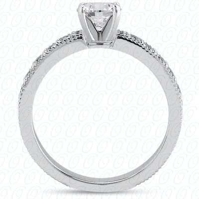 14 Karat White Gold  Cut Diamond Unique Engagement Ring 