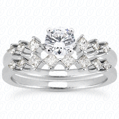 14 Karat White Gold  Cut Diamond Unique Engagement Ring 