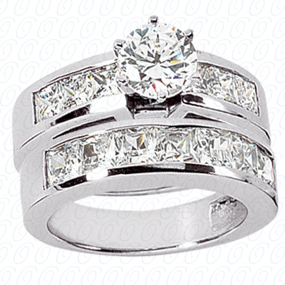 14 Karat White Gold  Cut Diamond Unique Engagement Ring 