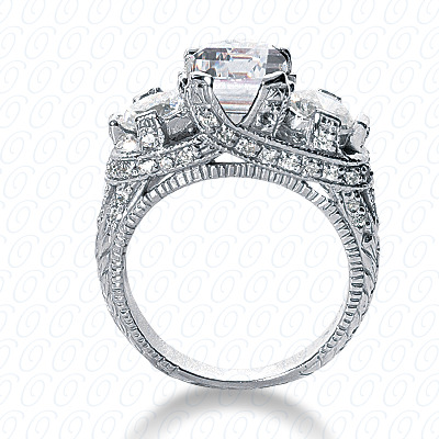 14 Karat White Gold  Cut Diamond Unique Engagement Ring 