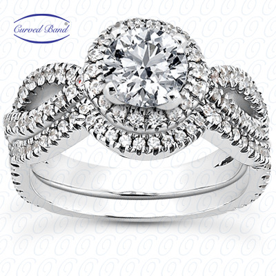 14 Karat White Gold  Cut Diamond Unique Engagement Ring 