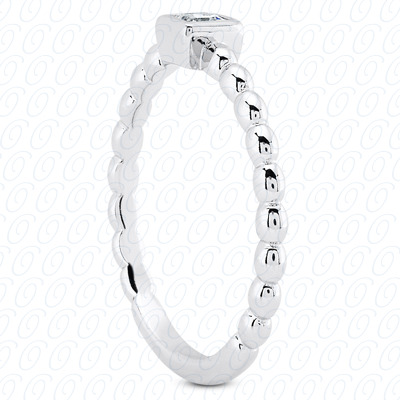 14 Karat White Gold  Cut Diamond Unique Engagement Ring 