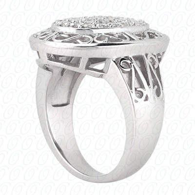 14 Karat White Gold  Cut Diamond Unique Engagement Ring 