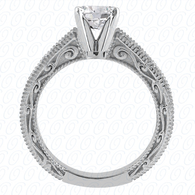 14 Karat White Gold  Cut Diamond Unique Engagement Ring 