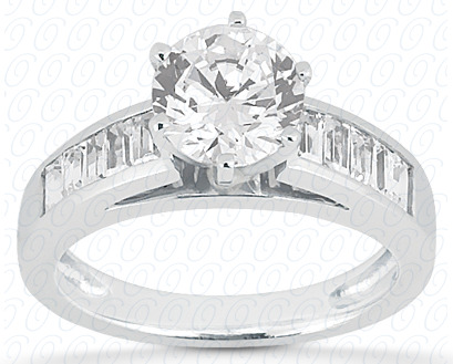 14 Karat White Gold  Cut Diamond Unique Engagement Ring 