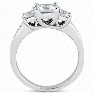 14 Karat White Gold  Cut Diamond Unique Engagement Ring 