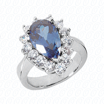 14 Karat White Gold  Cut Diamond Unique Engagement Ring 