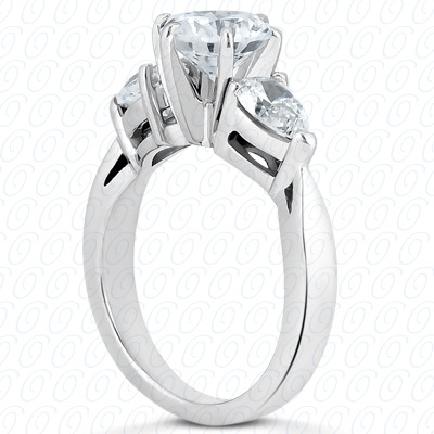 14 Karat White Gold  Cut Diamond Unique Engagement Ring 
