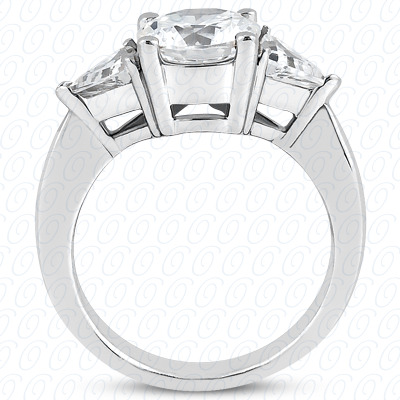 14 Karat White Gold  Cut Diamond Unique Engagement Ring 