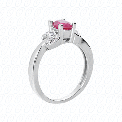 14 Karat White Gold  Cut Diamond Unique Engagement Ring 