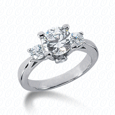 14 Karat White Gold  Cut Diamond Unique Engagement Ring 