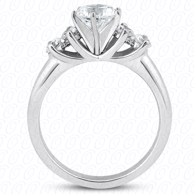 14 Karat White Gold  Cut Diamond Unique Engagement Ring 