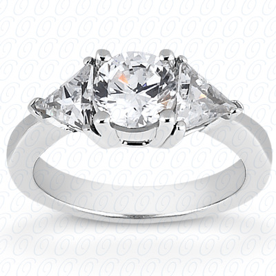 14KP Combination Cut Diamond Unique Engagement Ring 0.30 CT. Three Stones Style