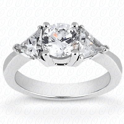 14KP Combination Cut Diamond Unique <br>Engagement Ring 0.30 CT. Three Stones Style