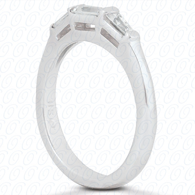 14 Karat White Gold  Cut Diamond Unique Engagement Ring 