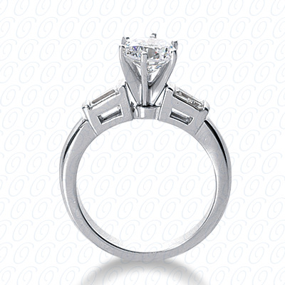 14 Karat White Gold  Cut Diamond Unique Engagement Ring 