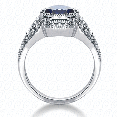 14 Karat White Gold  Cut Diamond Unique Engagement Ring 