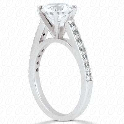 14 Karat White Gold  Cut Diamond Unique Engagement Ring 